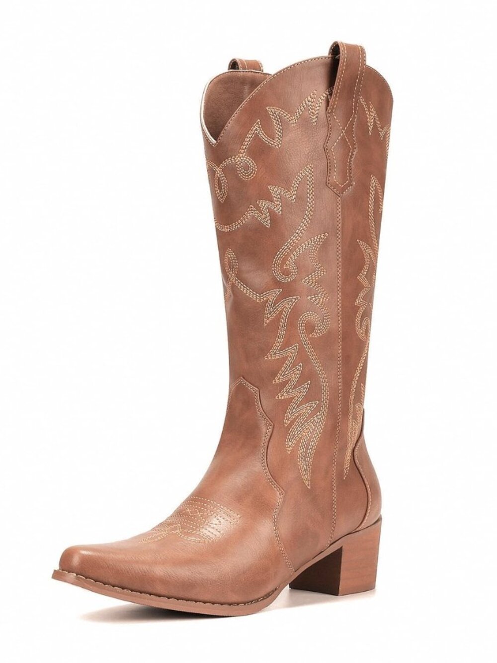 Cowboy Boots Women Pointy Toe Women's Mid Calf Western Cowgirl Boots